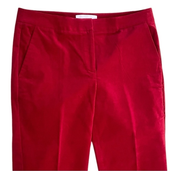 RSVP by Talbots red velveteen mid rise pants ruffle cuff detail pockets size 8p - Picture 4 of 7
